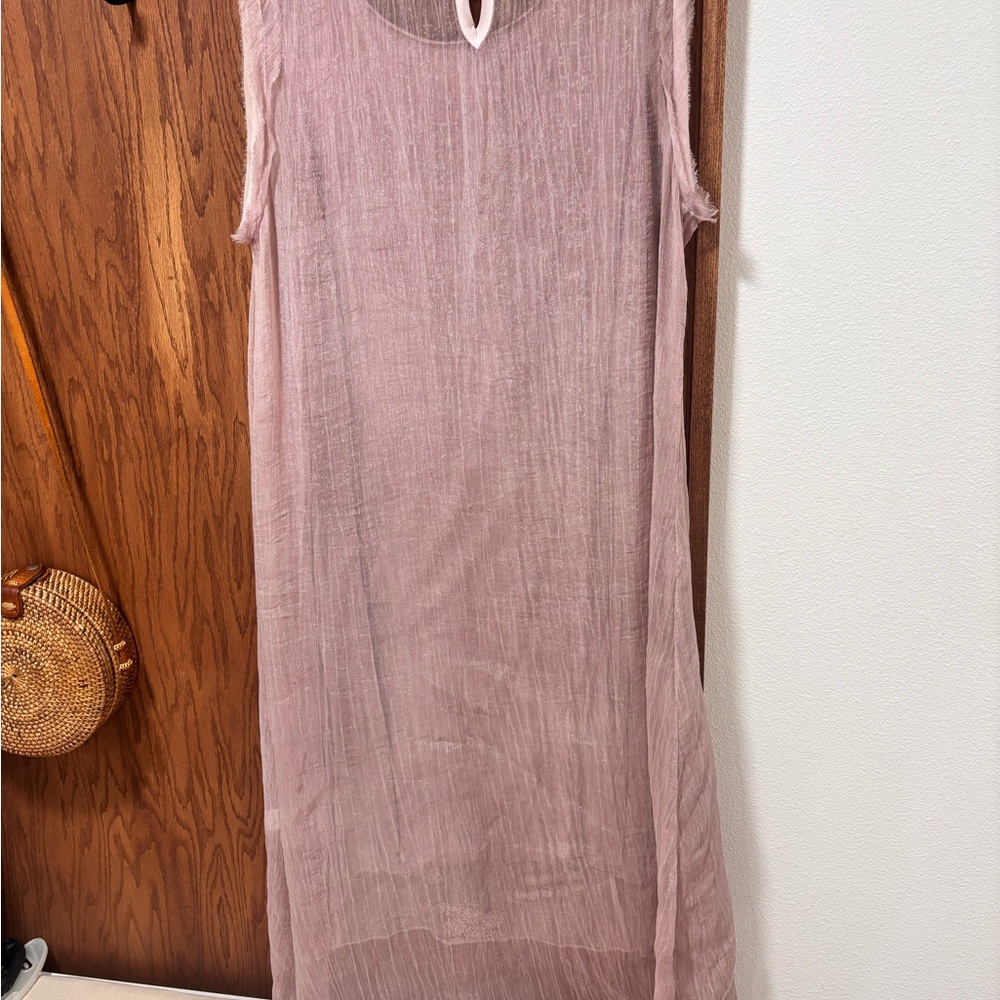 Simply Couture Mauve Embroidered Midi Dress - Picture 5 of 5